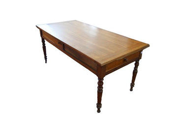 Antique French rustic table from the 1800s in cherry wood