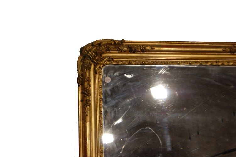 Grande specchiera antica francese del 1800 dorata foglia oro